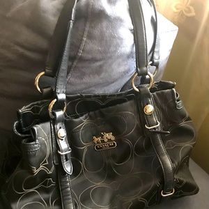 Slightly worn Black Coach handbag